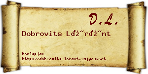 Dobrovits Lóránt névjegykártya