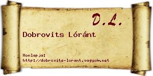 Dobrovits Lóránt névjegykártya