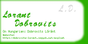 lorant dobrovits business card